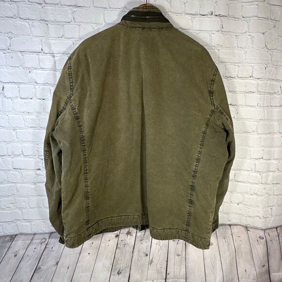 G.H. Bass Military Utility Field Jacket XXL Mens Green Patches Barn Chore Coat - Picture 6 of 11